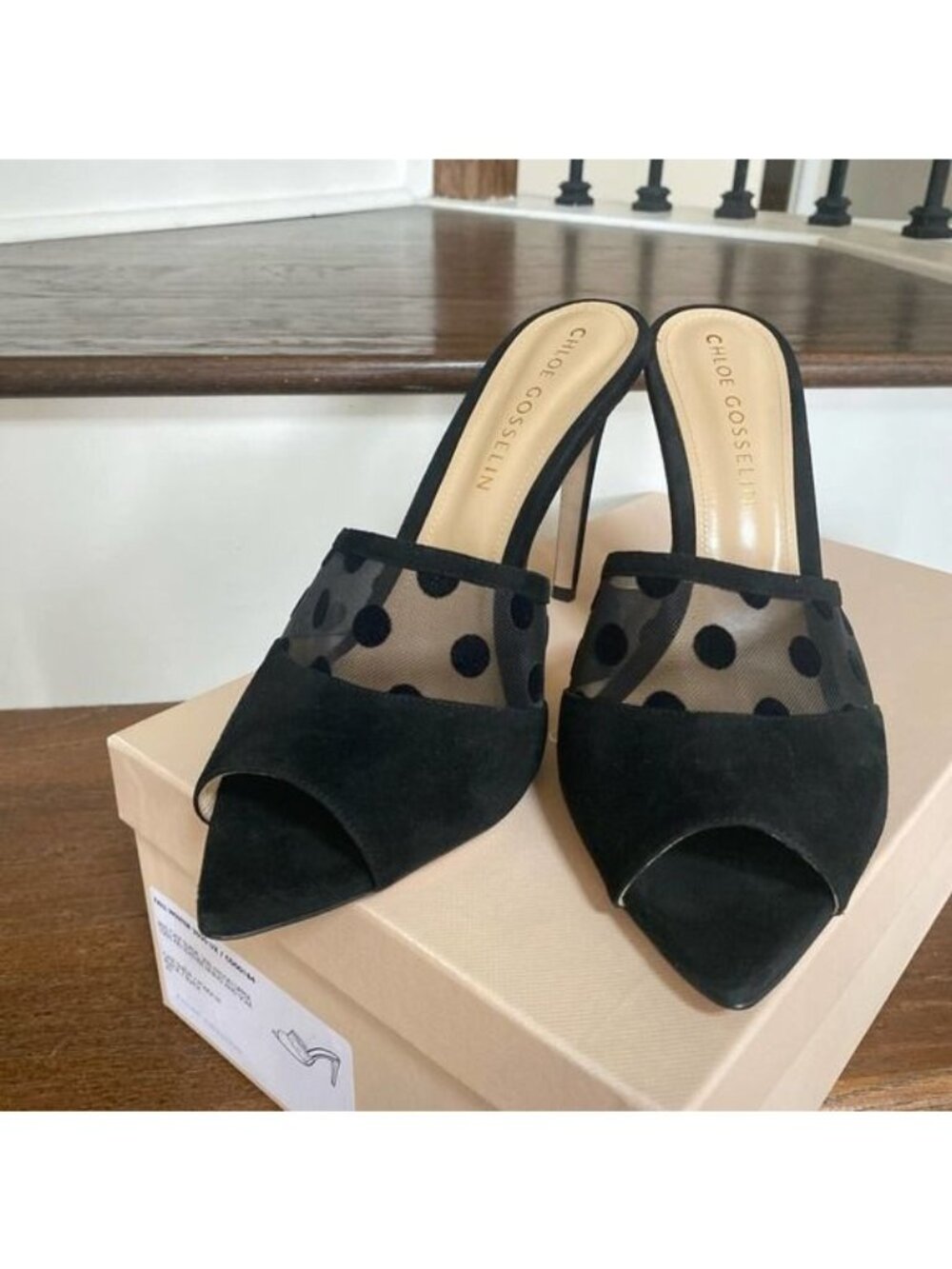 NWOT CHLOE GOSSELIN Liz Black Velvet Mules, size 42 - Picture 4 of 14